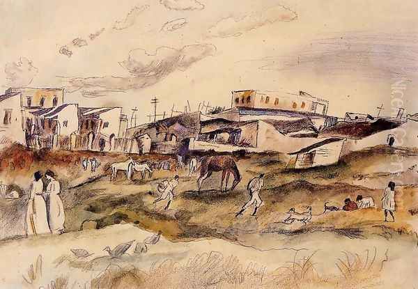 Havana Street Oil Painting by Jules Pascin