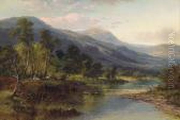 A Quiet Pool On The Llugwy, Wales Oil Painting by Benjamin Williams Leader