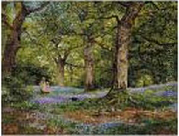 Blue Bells Oil Painting by Benjamin Williams Leader