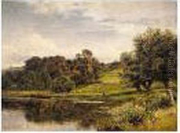 On The Thames At Shillingford Oil Painting by Benjamin Williams Leader