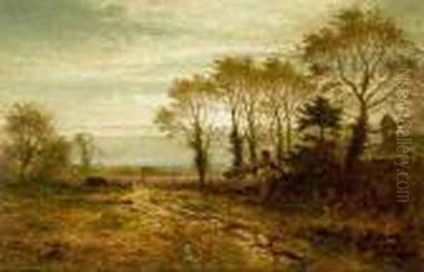 Far From The Madding Crowds Oil Painting by Benjamin Williams Leader