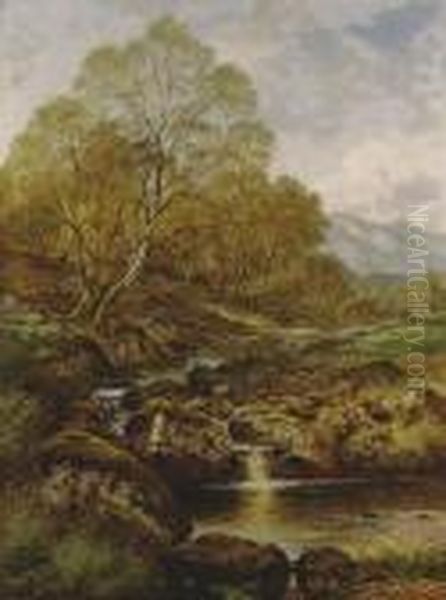 The Stream From The Hills Of Wales Oil Painting by Benjamin Williams Leader