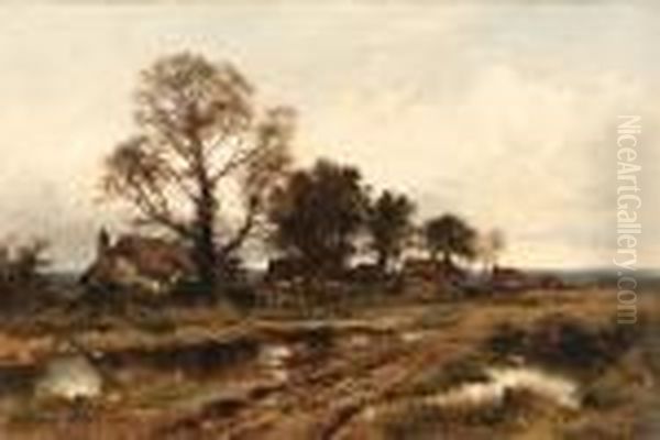 The Outskirts Of A Worcestershire Village Oil Painting by Benjamin Williams Leader