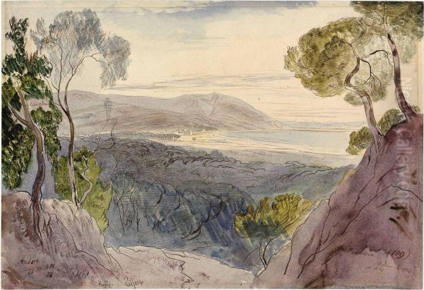 Andora, Italy Oil Painting by Edward Lear