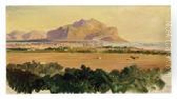 View Of Monte Pellegrino, Palermo Oil Painting by Edward Lear