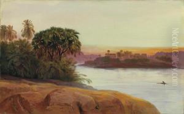 Philae On The Nile Oil Painting by Edward Lear