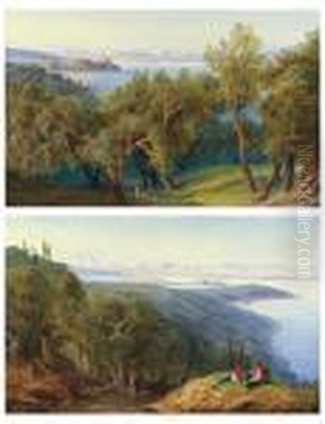 Corfu From The Village Of Ascension Oil Painting by Edward Lear