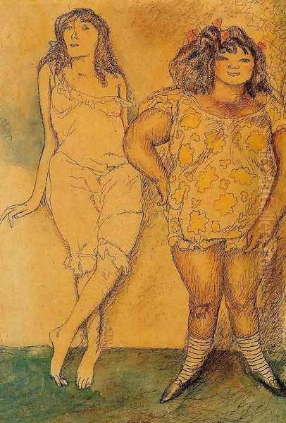 Two Girls Oil Painting by Jules Pascin