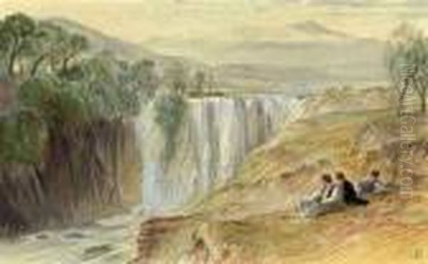 The Falls Of The Kalama, Albania Oil Painting by Edward Lear