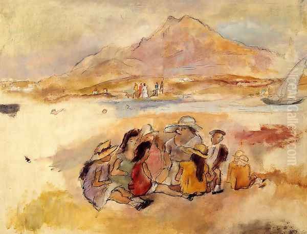 At La Goulette Oil Painting by Jules Pascin