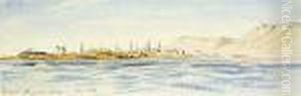 View Of Girga On The Nile Oil Painting by Edward Lear