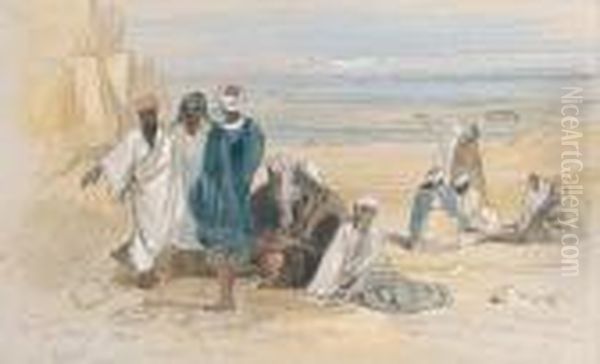 A Group Of Arabs, Cairo Oil Painting by Edward Lear