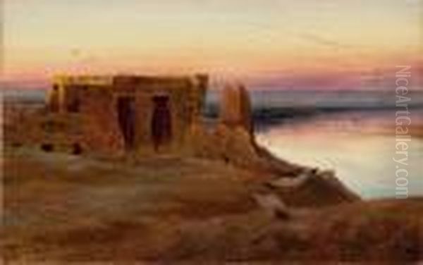 Kom Ombos, Egypt Oil Painting by Edward Lear