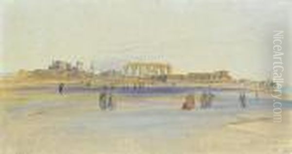 Luxor Oil Painting by Edward Lear