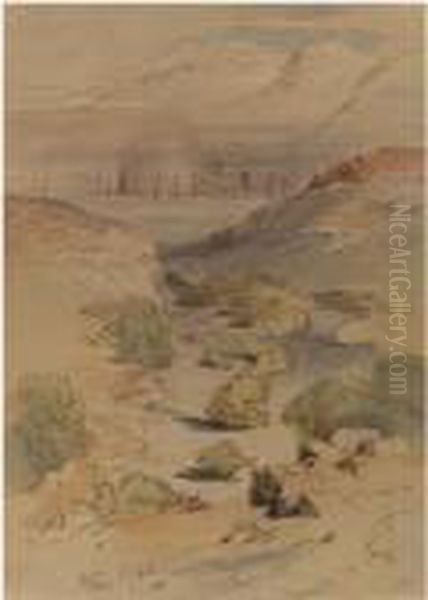 Petra Oil Painting by Edward Lear