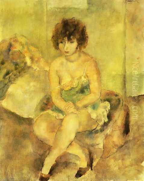 Portrait of Lucy Krohg Oil Painting by Jules Pascin