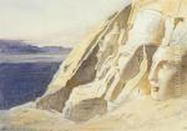 Abu Simbel, Egypt Oil Painting by Edward Lear