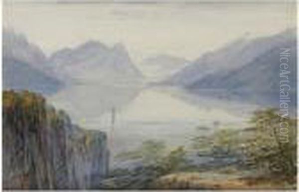 Lugano, Switzerland Oil Painting by Edward Lear