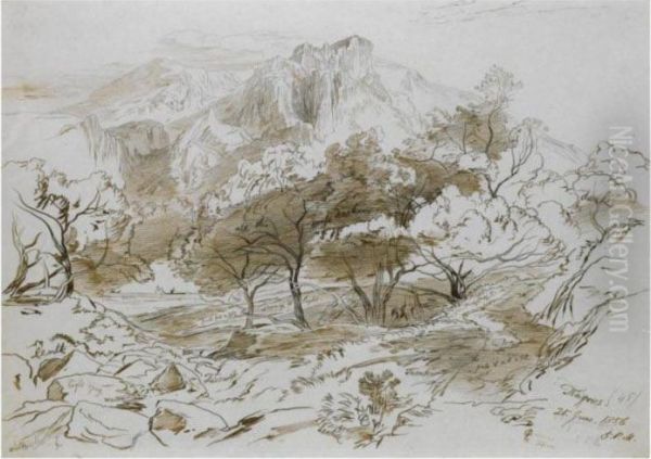 Pagous, Corfu by Edward Lear