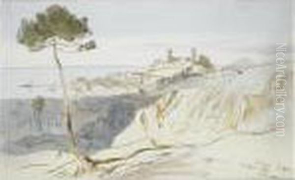 Cannes, France Oil Painting by Edward Lear