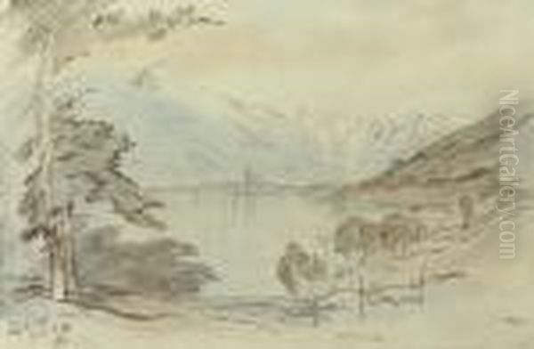 View Of Lago D'orta, Italy Oil Painting by Edward Lear