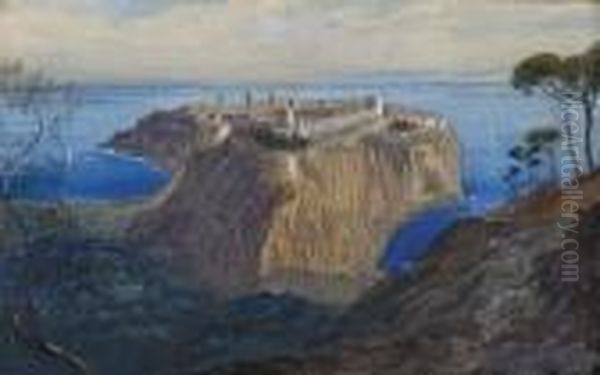 Monaco Oil Painting by Edward Lear