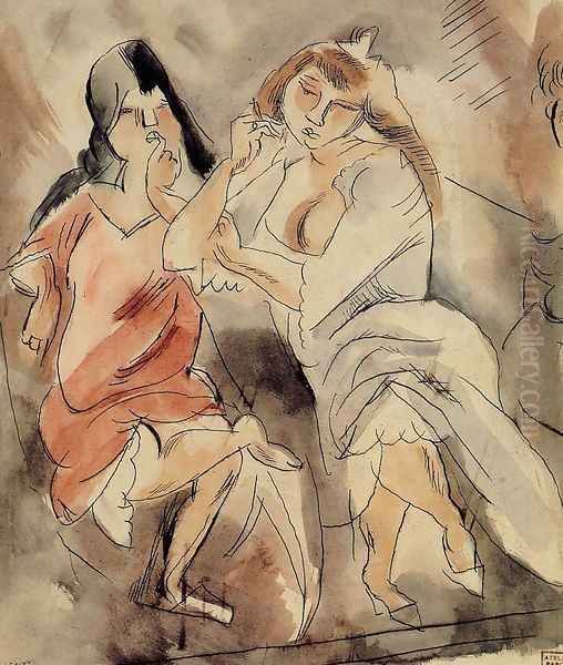 Two Creoles Oil Painting by Jules Pascin