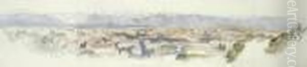 View Of Turin From The Crimean Monument Oil Painting by Edward Lear