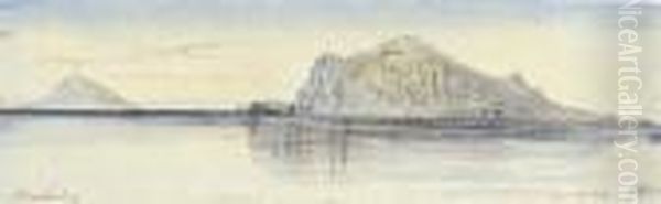 View Of Stromboli, Italy Oil Painting by Edward Lear