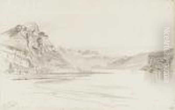 View Of Wallenstadt See, Switzerland Oil Painting by Edward Lear