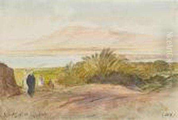 El Luxor Oil Painting by Edward Lear