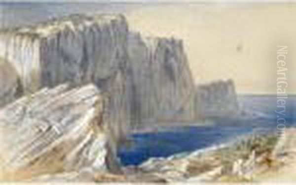 Sappho's Leap, Leucadia, Greece Oil Painting by Edward Lear