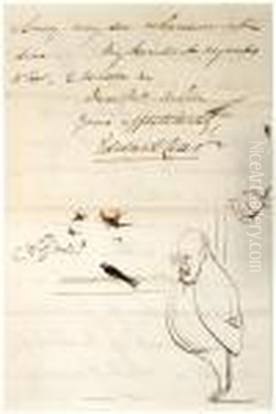 A 4-page Autograph Letter, Signed Oil Painting by Edward Lear