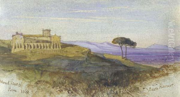 Buon Ricovero, Rome Oil Painting by Edward Lear