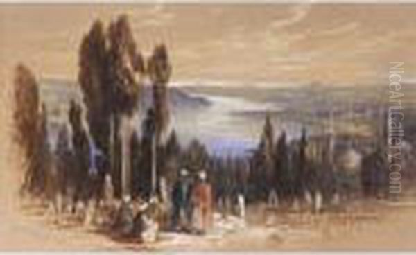 Constantinople From Ayoub Oil Painting by Edward Lear