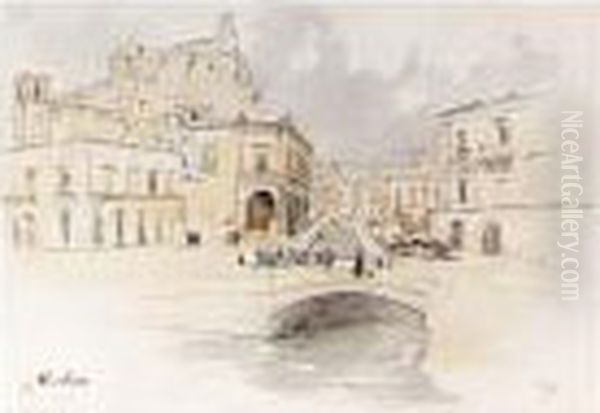 Modica, Sicily Oil Painting by Edward Lear