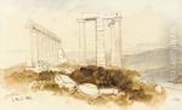 Capo Colonna Oil Painting by Edward Lear