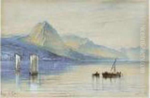 Lake Garda, Italy Oil Painting by Edward Lear