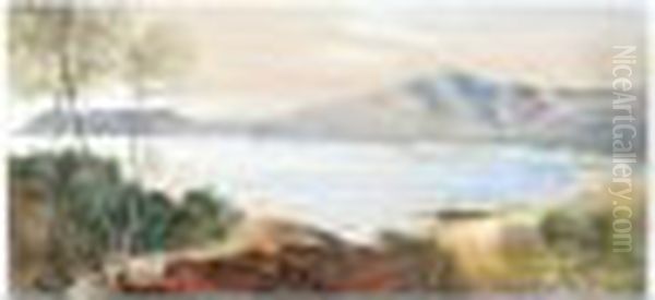 Alassio, Gulf Of Genoa Oil Painting by Edward Lear