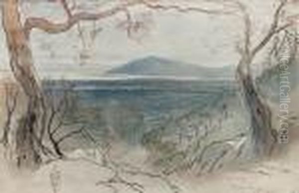 A View Of Santa Maura, Levkas, Ionian Islands Oil Painting by Edward Lear