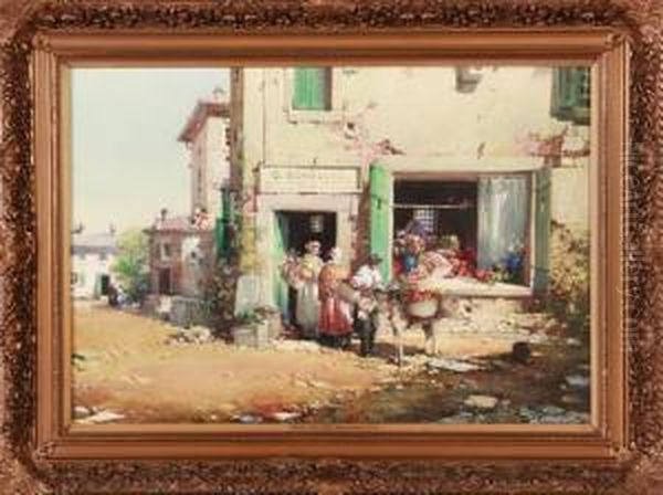 Italian Fruit Shop Oil Painting by Noel Harry Leaver