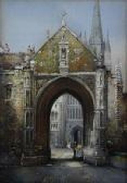 Erpingham Gate, Norwich Oil Painting by Noel Harry Leaver