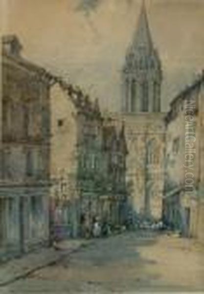 French Cathedral Town Oil Painting by Noel Harry Leaver