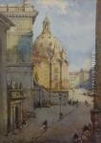 Continental Plazza Oil Painting by Noel Harry Leaver