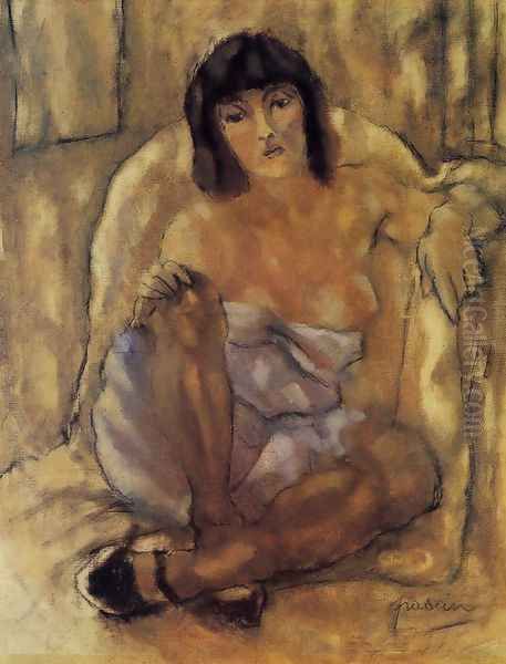 Seated Woman Oil Painting by Jules Pascin