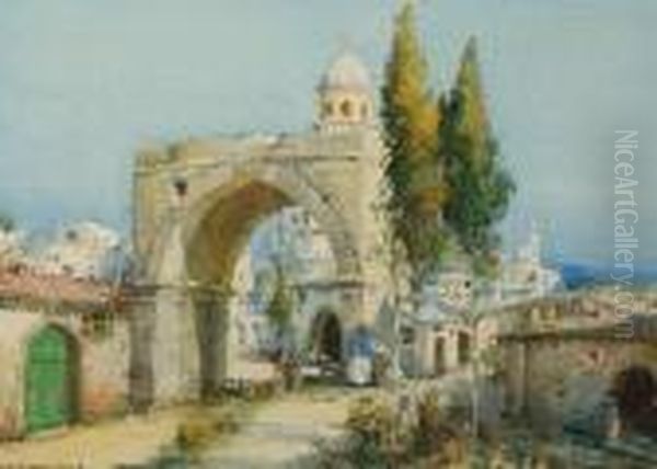 A Grecian City Oil Painting by Noel Harry Leaver