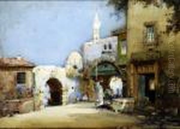 Arabs Retreat, Algiers Oil Painting by Noel Harry Leaver