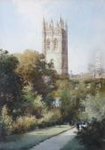 The Magdalen Tower, Oxford Oil Painting by Noel Harry Leaver