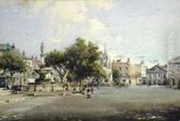 The Market Place Oil Painting by Noel Harry Leaver