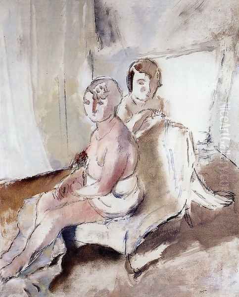 Margot and Madeleine Oil Painting by Jules Pascin